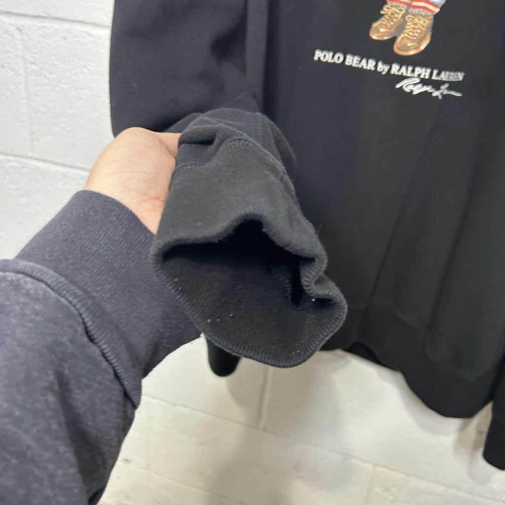 Polo Ralph Lauren Cowboy Ranch Polo Bear Fleece Hoodie “Black” Men’s 2XL Worn