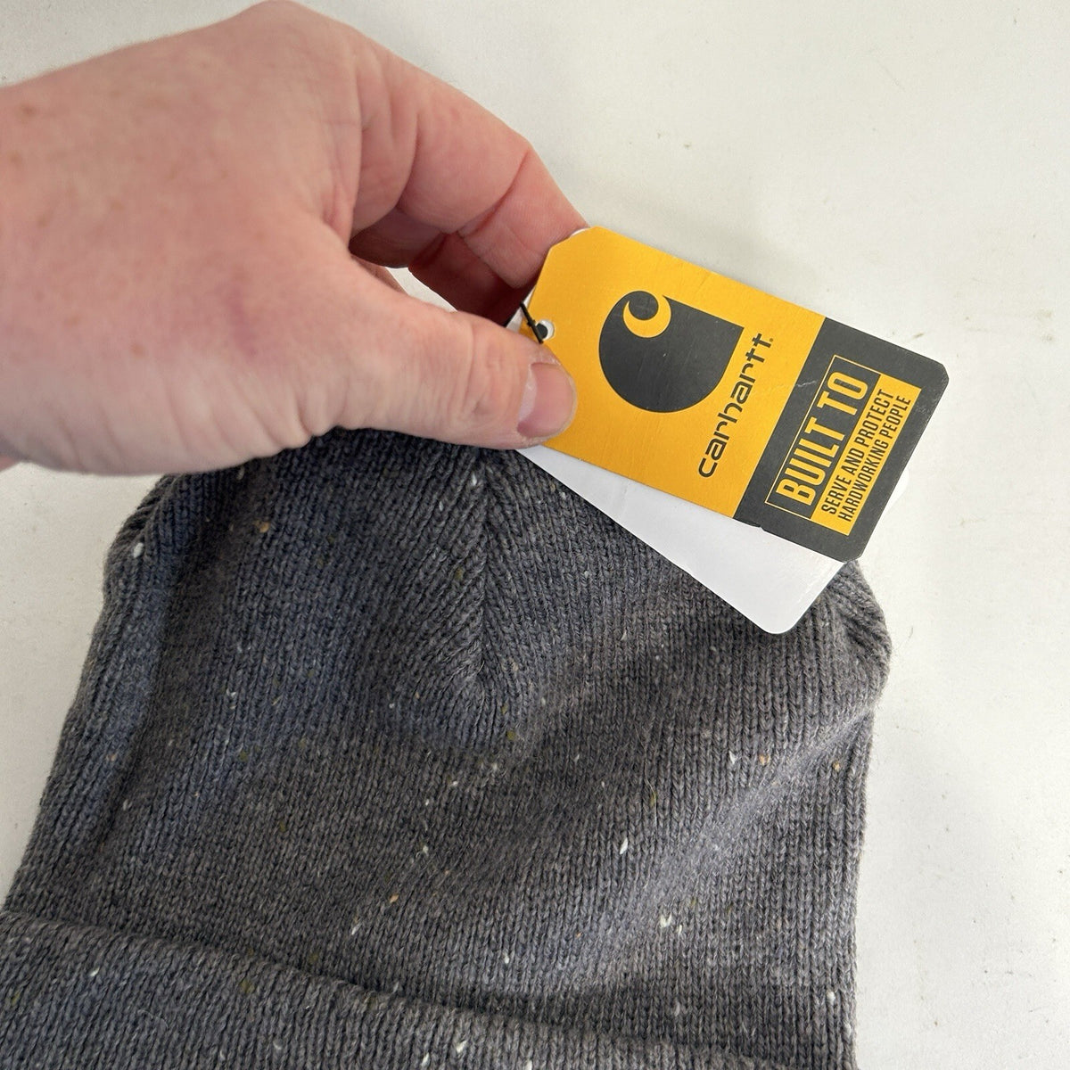 Carhartt Anglistic Speckled Fold Over Beanie “Heather Grey” One Size New