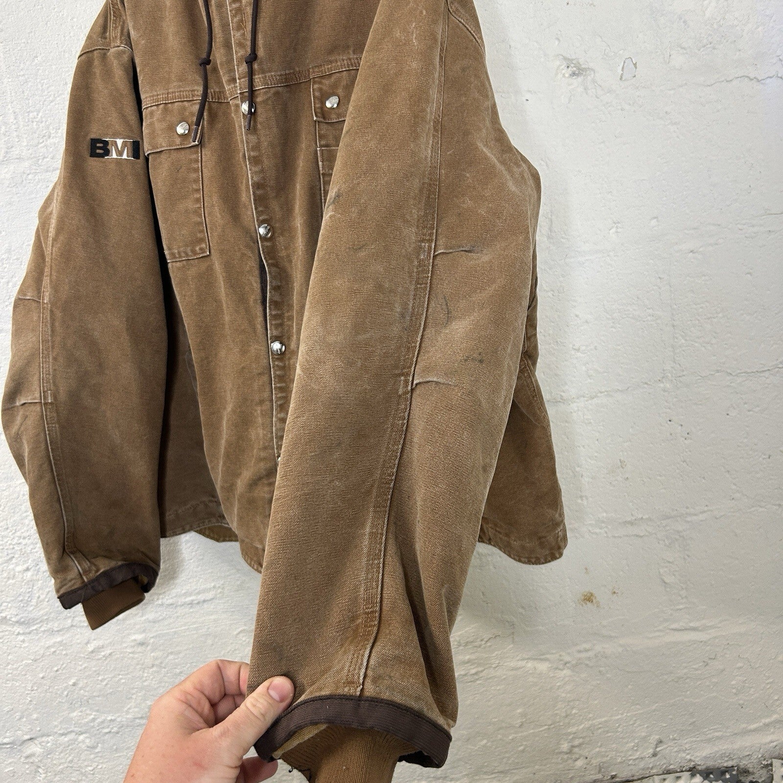 Y2K Carhartt Sherpa-Lined Hooded Multi-Pocket Jacket “Brown” J284 BRN Men’s XL