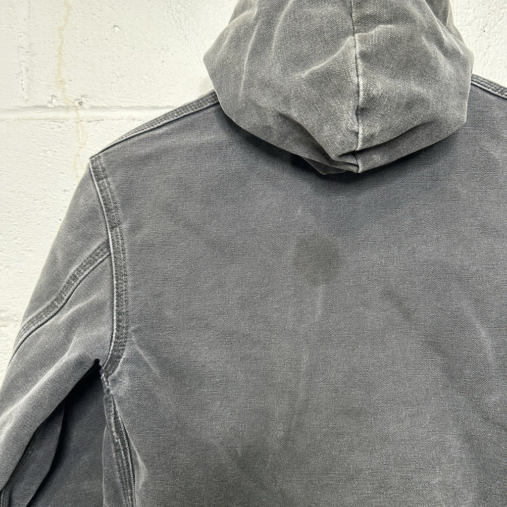 Vintage Carhartt Quilted Hooded Active Jacket “Petrol Gray” Y06 PTL Youth Large