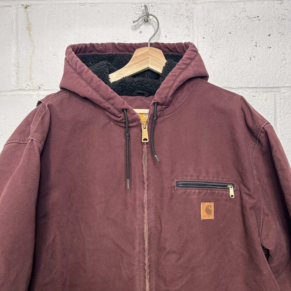 Carhartt Sherpa-Lined Hooded Detroit Jacket “Port Heather” J141 PRT Men’s XL