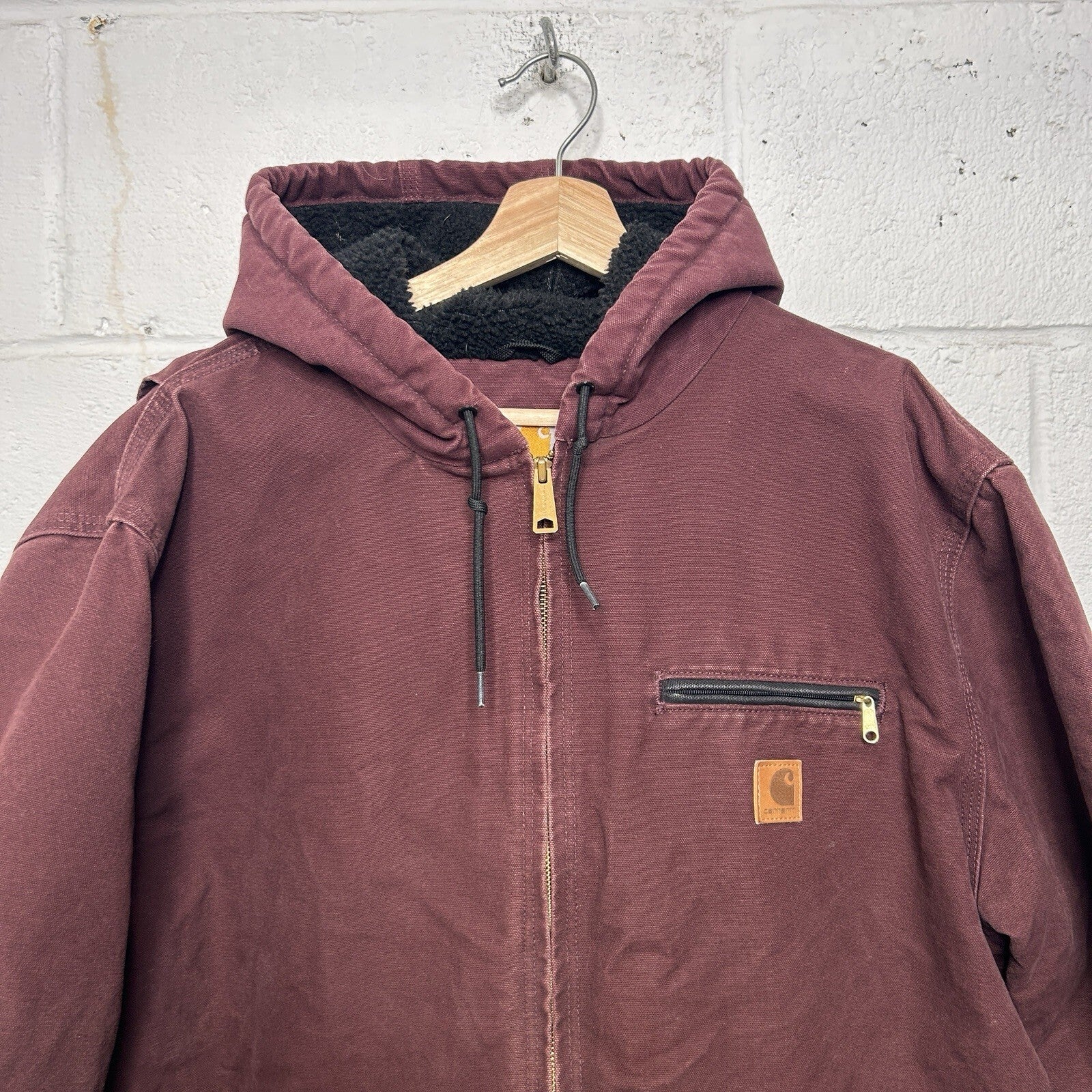 Carhartt Sherpa-Lined Hooded Detroit Jacket “Port Heather” J141 PRT Men’s XL