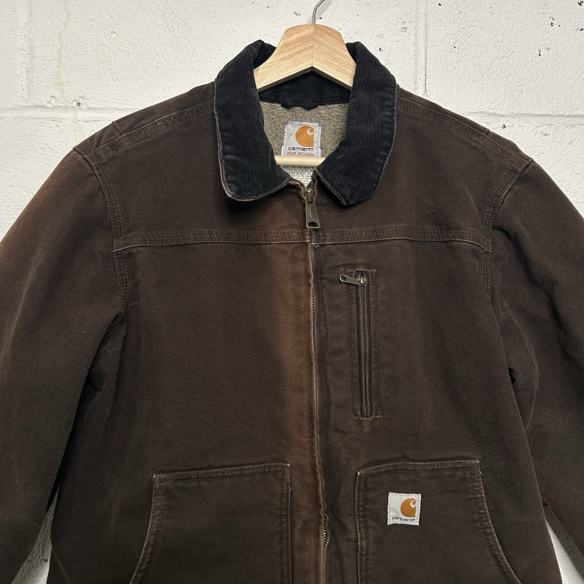 Vintage Carhartt Sherpa-Lined Ridge Coat “Dark Brown” WC061 DKB Women’s Small