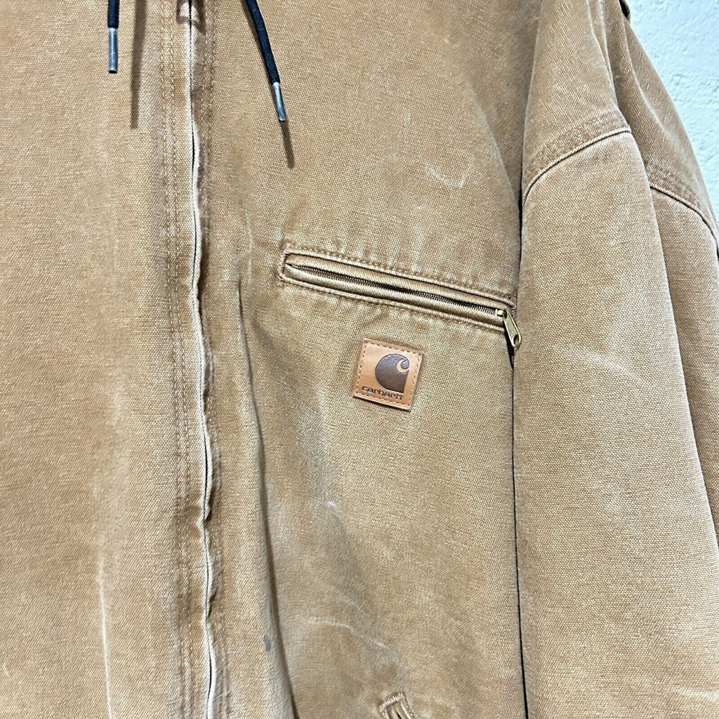 Carhartt Sherpa-Lined Hooded Detroit Jacket "Brown" J141-211