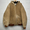 Vintage Carhartt Quilted Hooded Active Jacket “Brown” J140 BRN Men’s 2XL