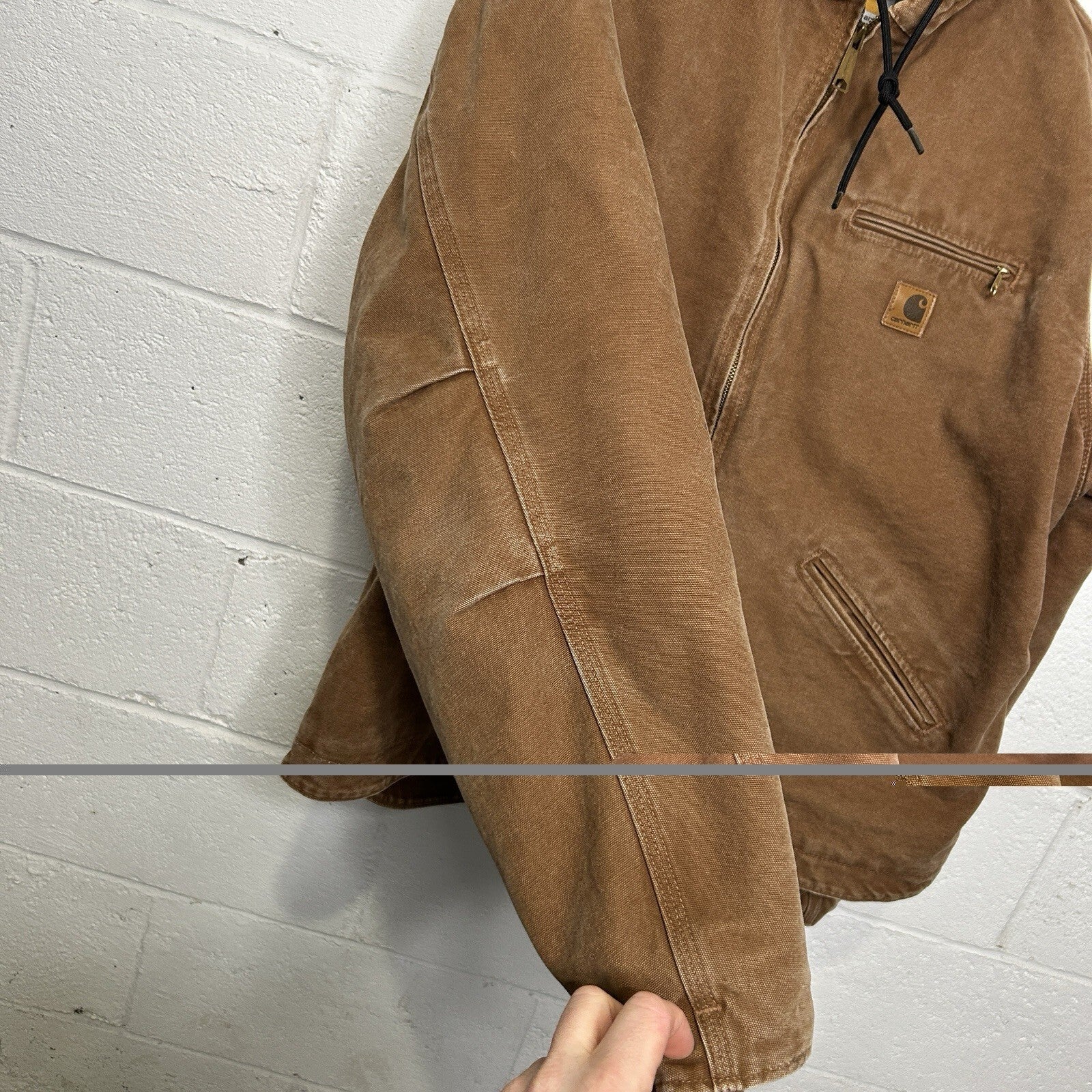 Y2K Carhartt Sherpa-Lined Hooded Detroit Jacket “Brown” J141 BRN Men’s X-Large
