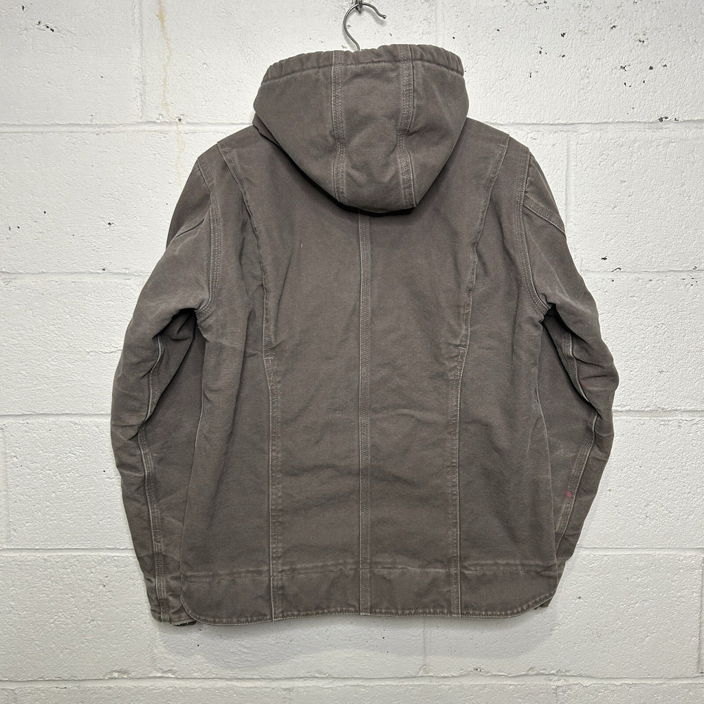 Y2K Carhartt Sherpa-Lined Hooded Detroit Jacket “Gray” WJ141-032 Women’s Small