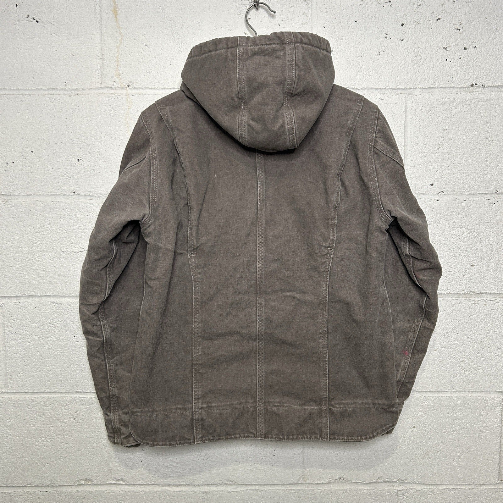 Y2K Carhartt Sherpa-Lined Hooded Detroit Jacket “Gray” WJ141-032 Women’s Small