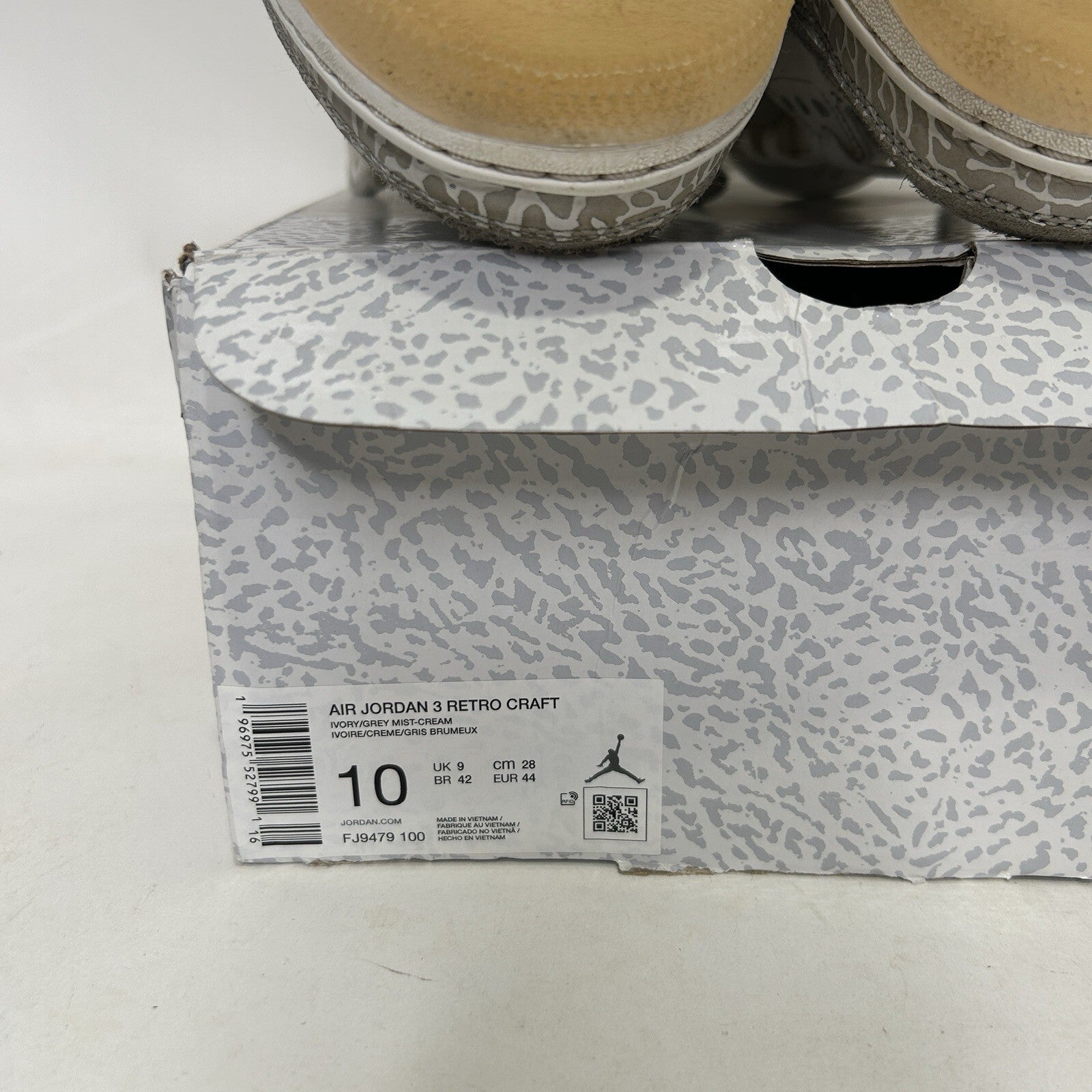 Nike Air Jordan 3 Retro SE Craft “Ivory”  2024 FJ9479-100 Men’s 10 Worn