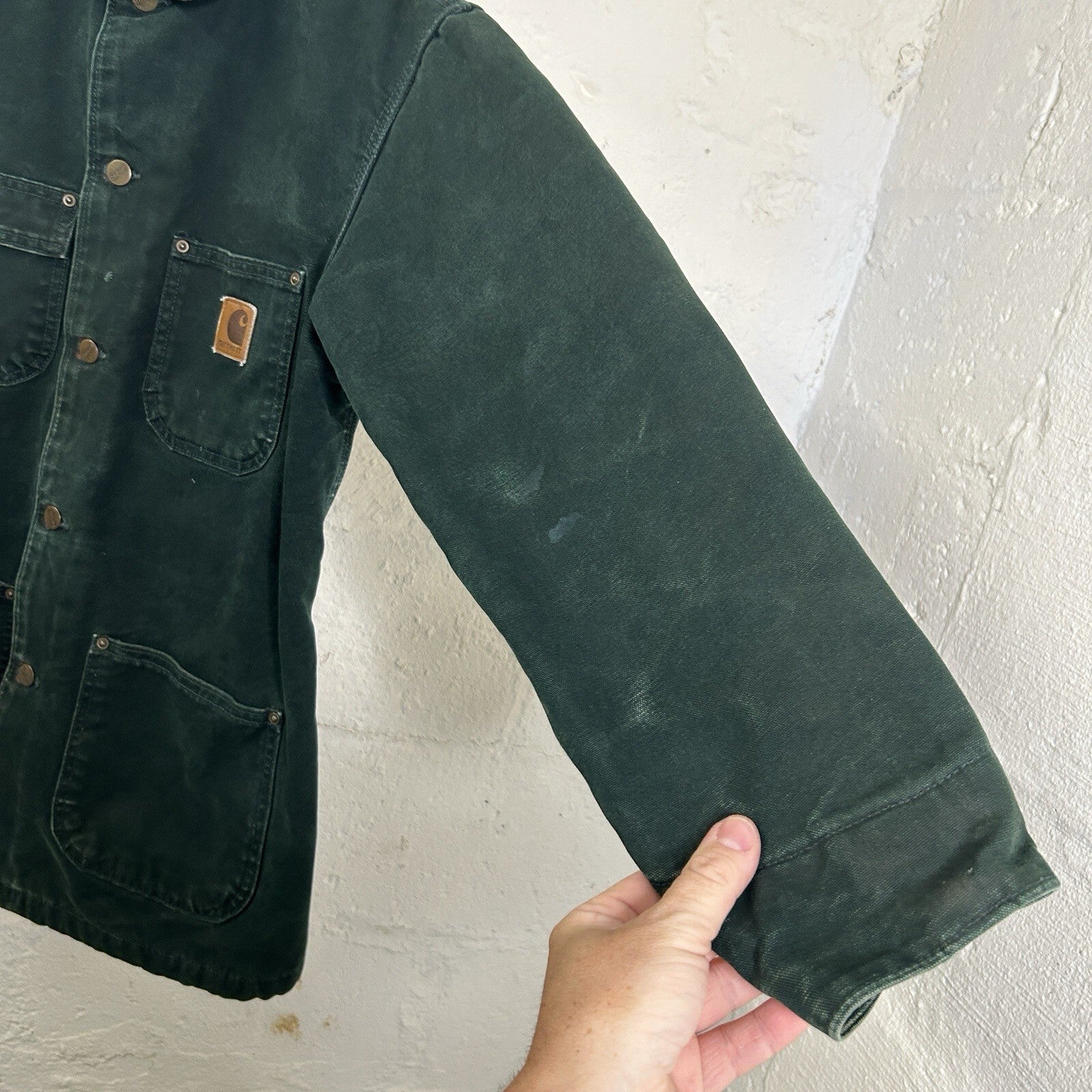 Vintage Carhartt Blanket-Lined Chore Coat “Spruce Green” C02 SPC Men’s Small