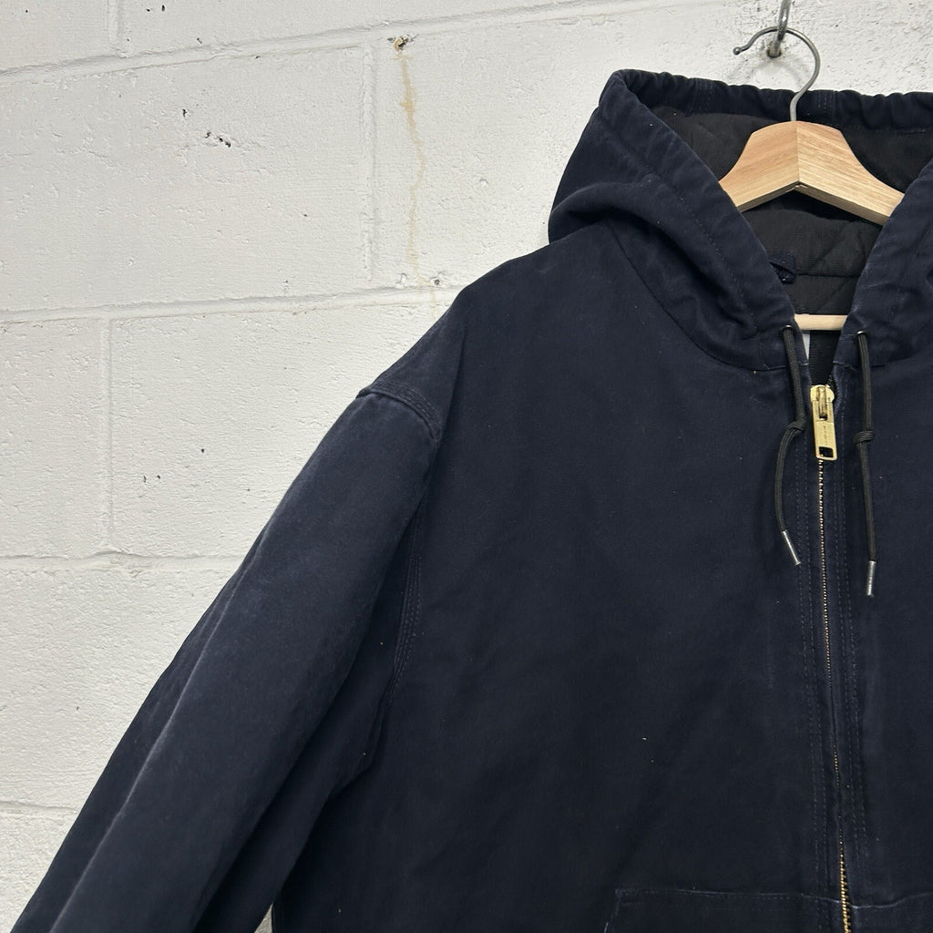 Vintage Carhartt Hooded Active Jacket “Midnight Blue” J130 MDT Men’s X-Large