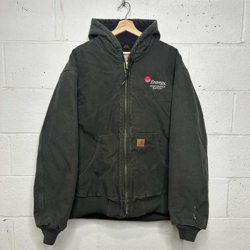 Vintage Carhartt Quilted Hooded Active Jacket “Moss” J130 MOS Men’s X-Large