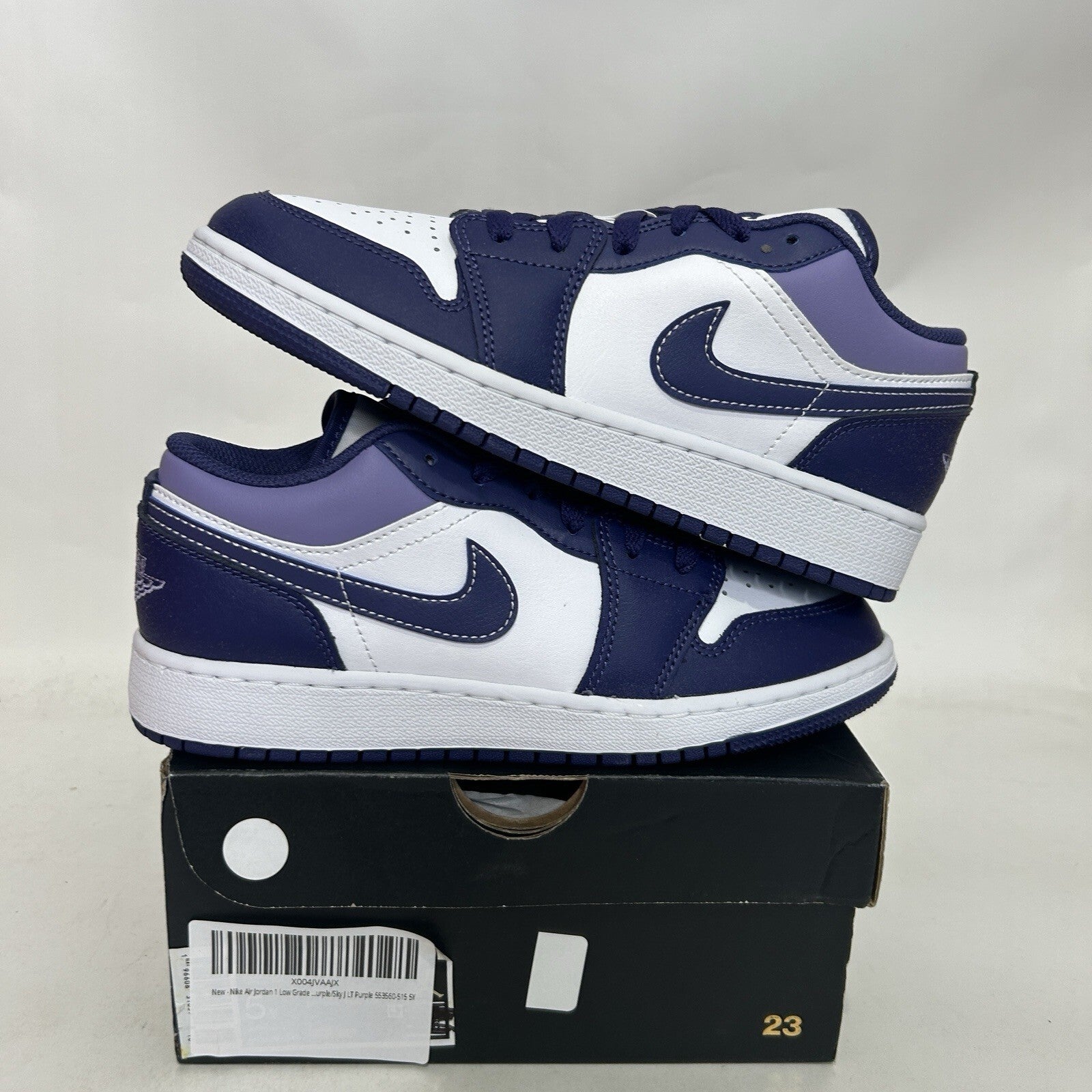 Nike Air Jordan 1 Low Retro GS “Blueberry/Sky Purple” 553560-515 5Y/Women’s 6.5