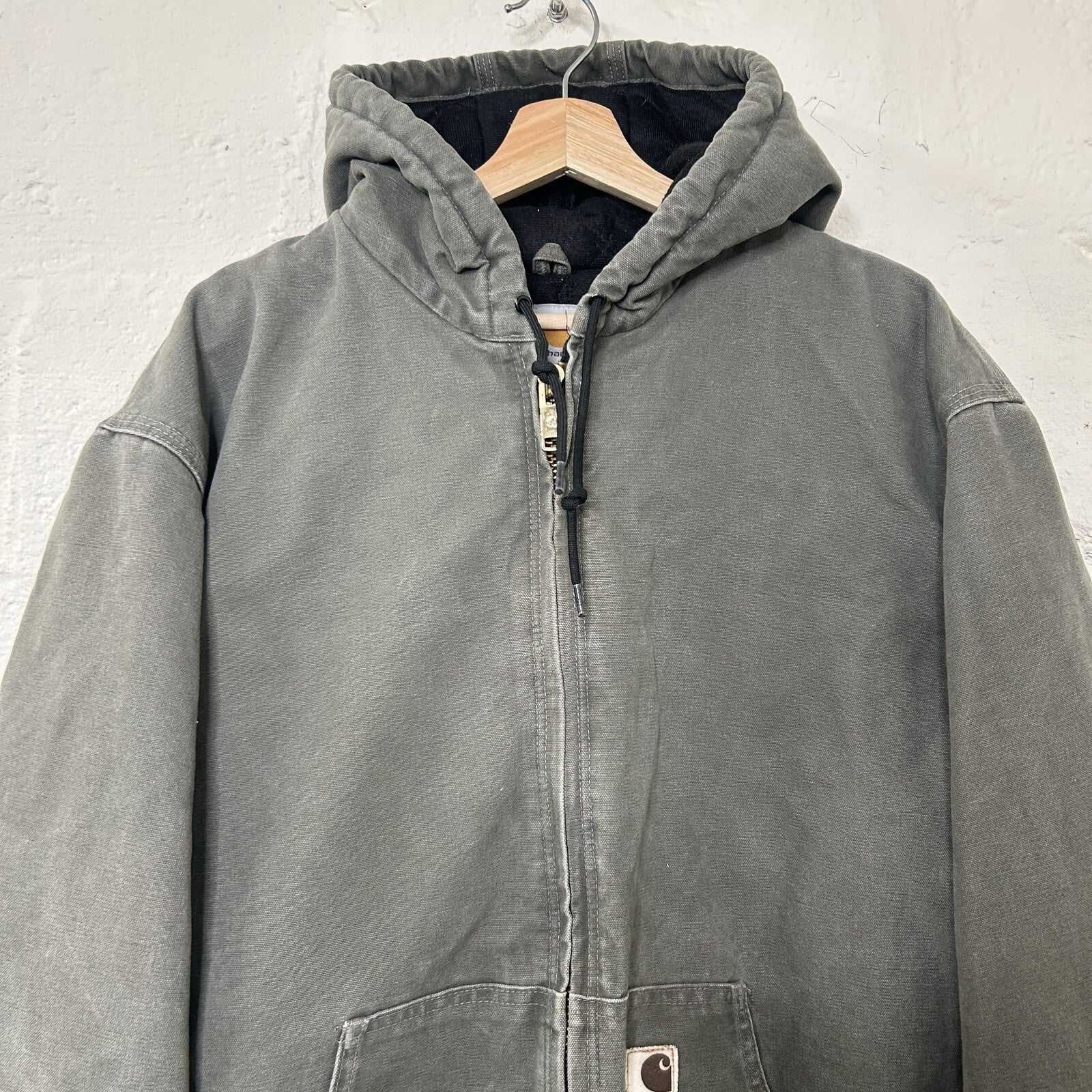 Vintage Carhartt Quilted Hooded Active Jacket “Sage” J142 SAG Men’s X-Large