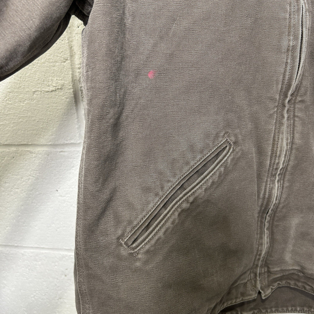 Y2K Carhartt Sherpa-Lined Hooded Detroit Jacket “Gray” WJ141-032 Women’s Small