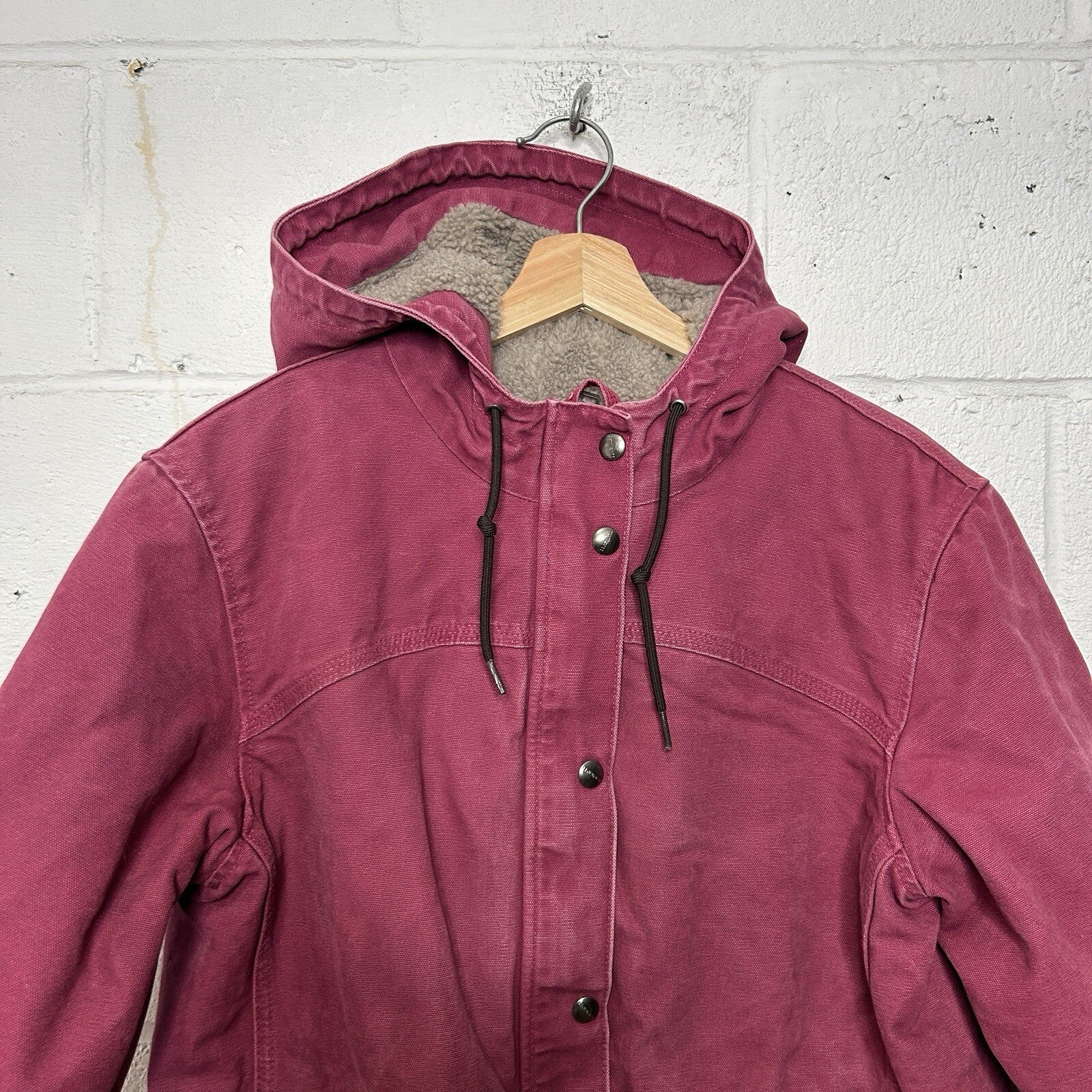 Y2K Carhartt Sherpa-Lined Sandstone Berkley Jacket “Merlot” 100657-648 Women’s M