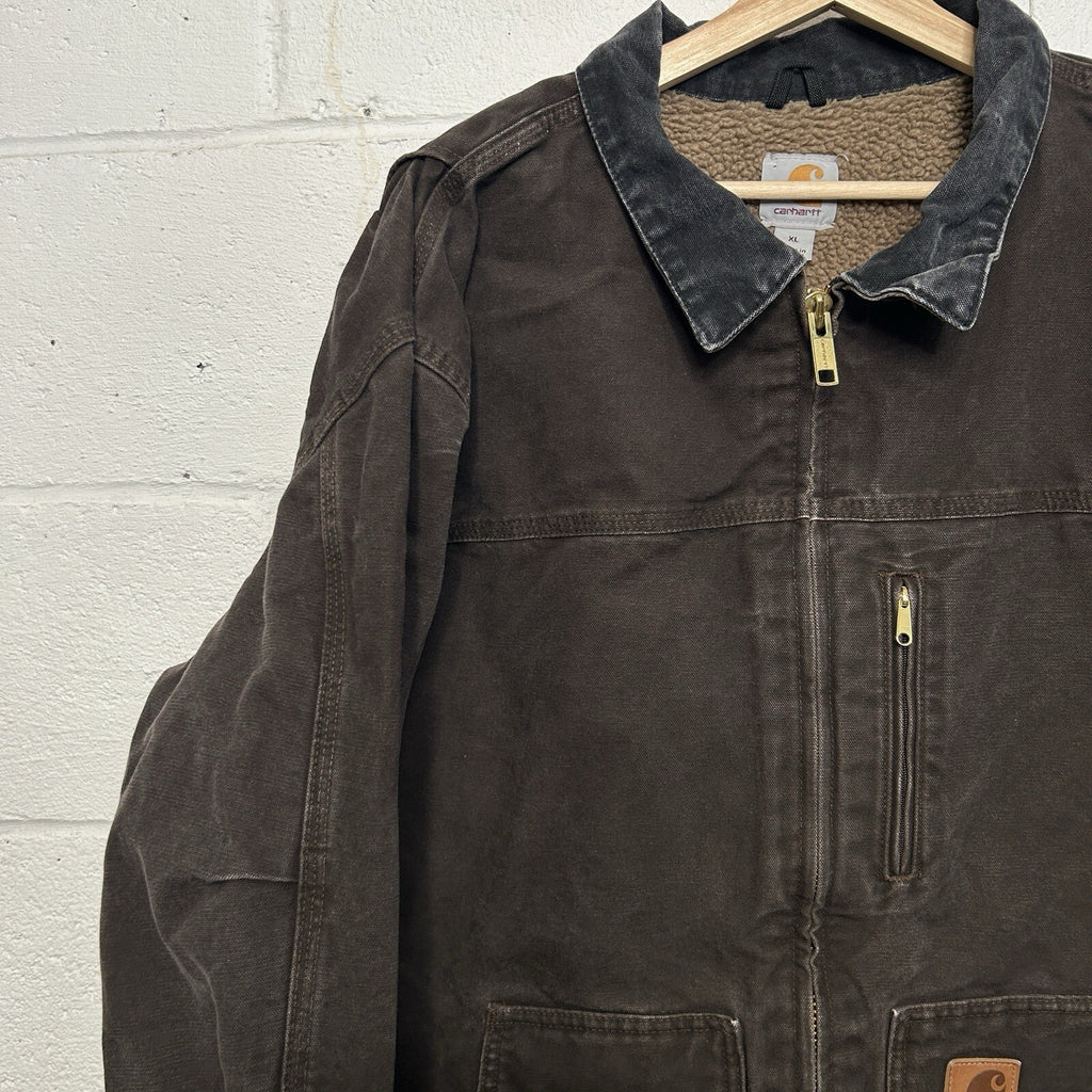 Vintage Carhartt Sherpa-Lined Ridge Jacket “Dark Brown” C61 DKB Men’s X-Large