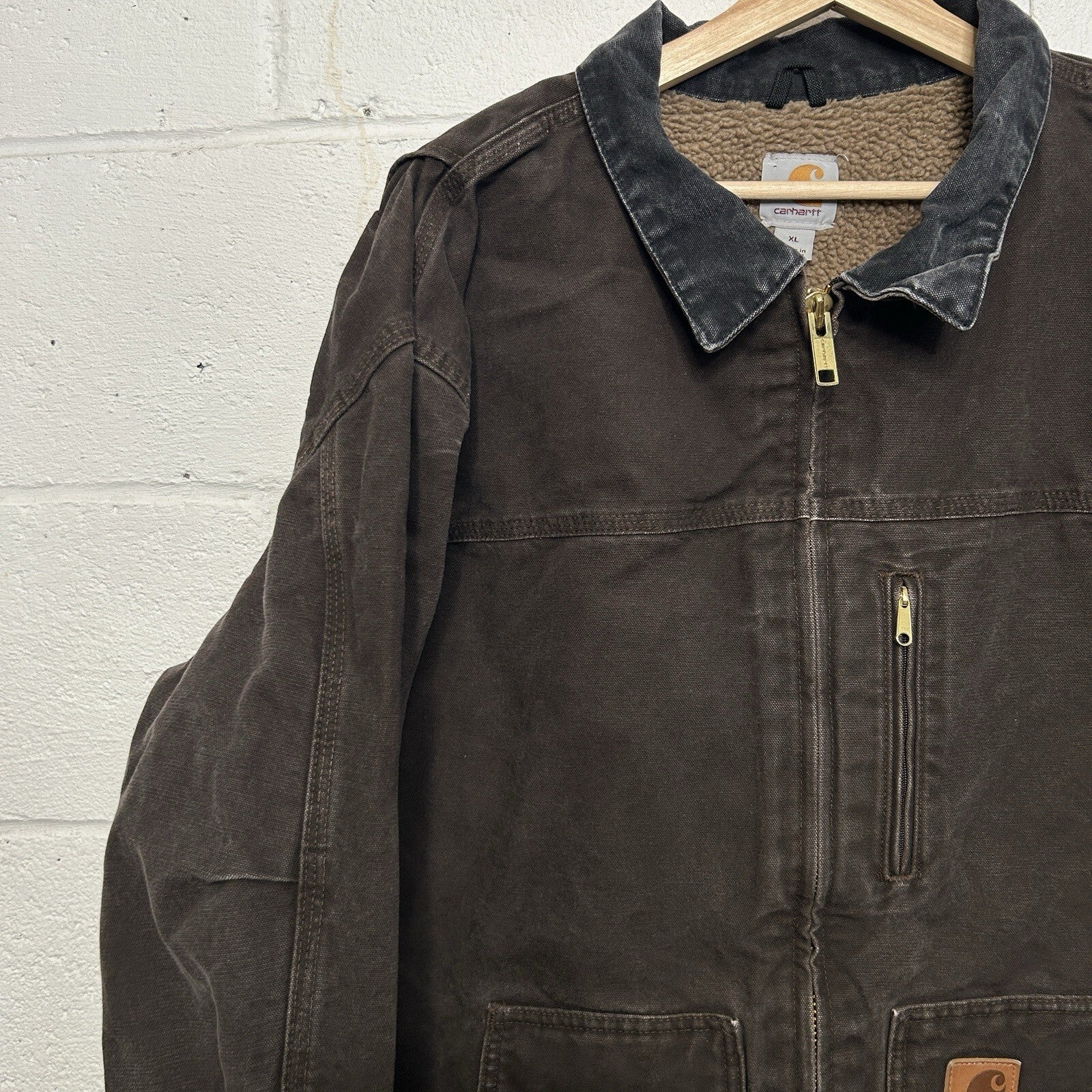 Vintage Carhartt Sherpa-Lined Ridge Jacket “Dark Brown” C61 DKB Men’s X-Large