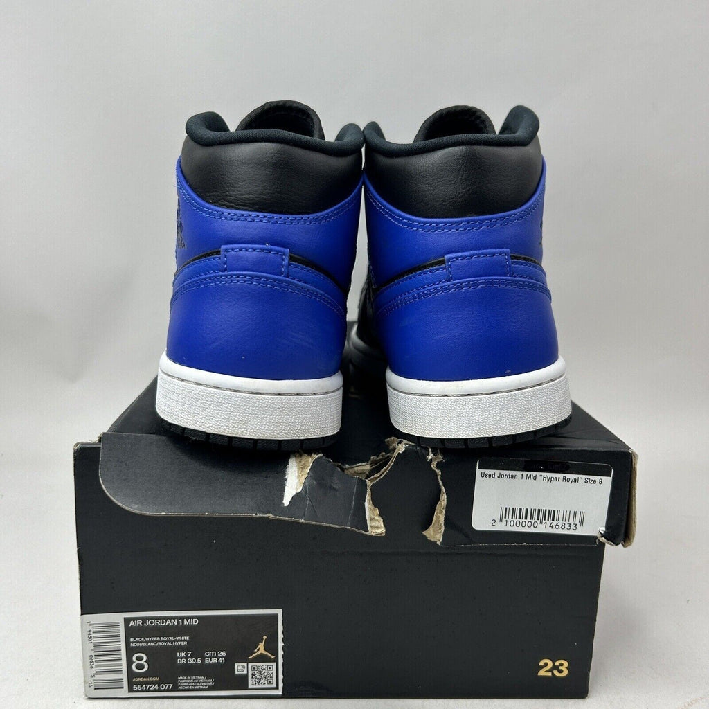Nike Shoes Air Jordan 1 Mid Retro “Hyper Royal” 554724-077 Men’s 8 Worn