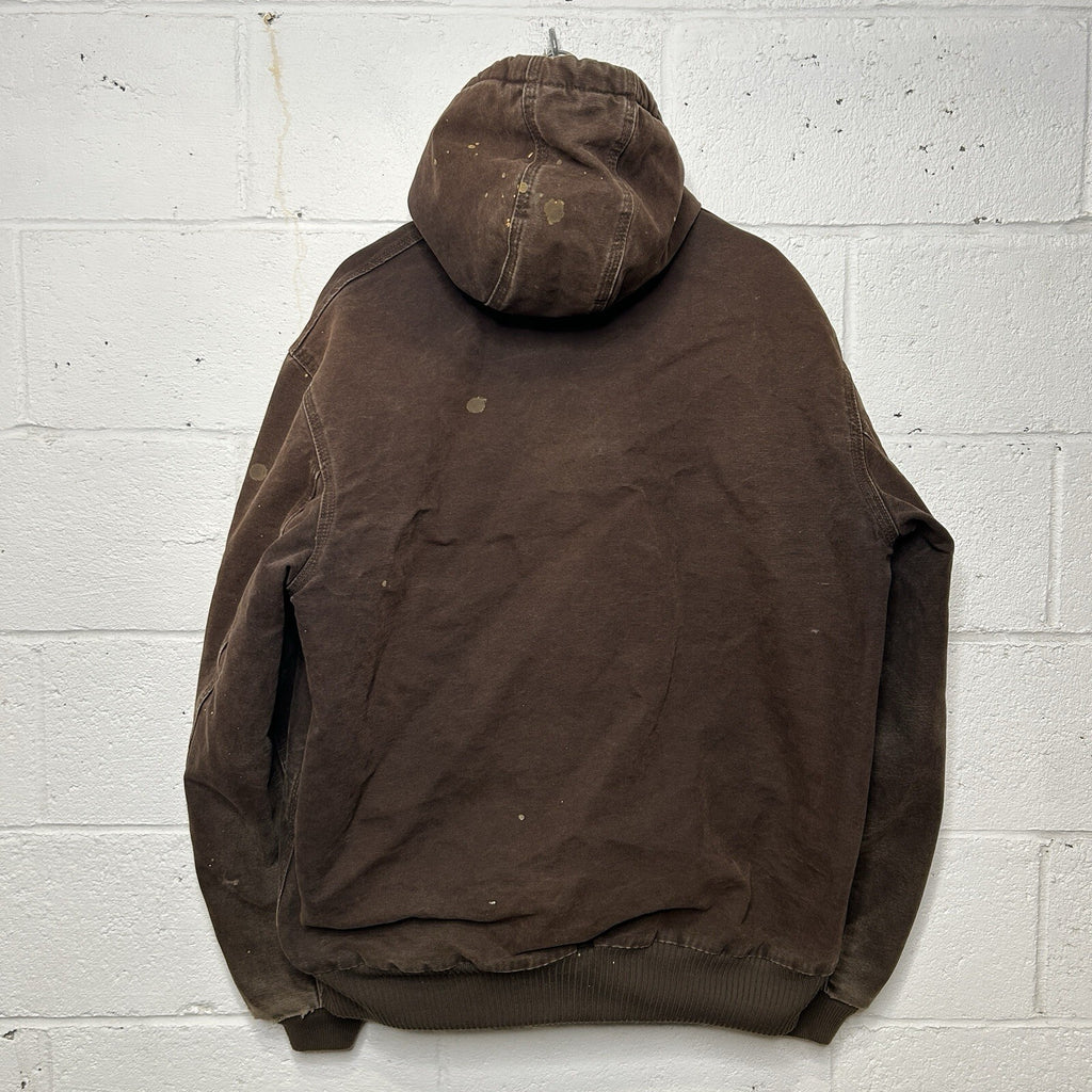 Vintage Carhartt Hooded Active Jacket “Dark Brown” J130 DKB Men’s Large Worn