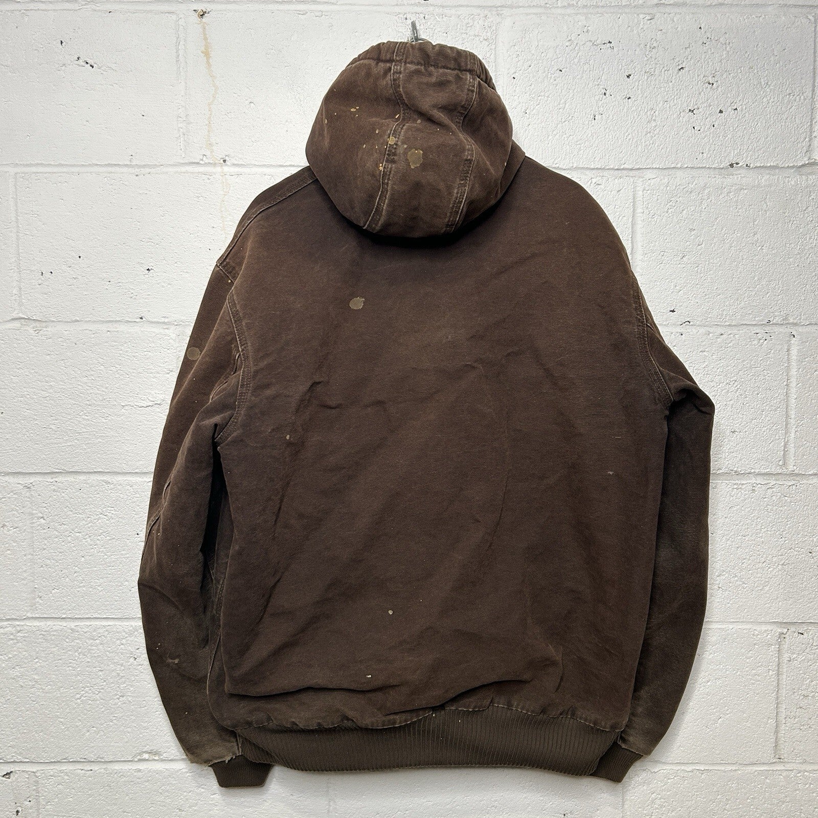 Vintage Carhartt Hooded Active Jacket “Dark Brown” J130 DKB Men’s Large Worn