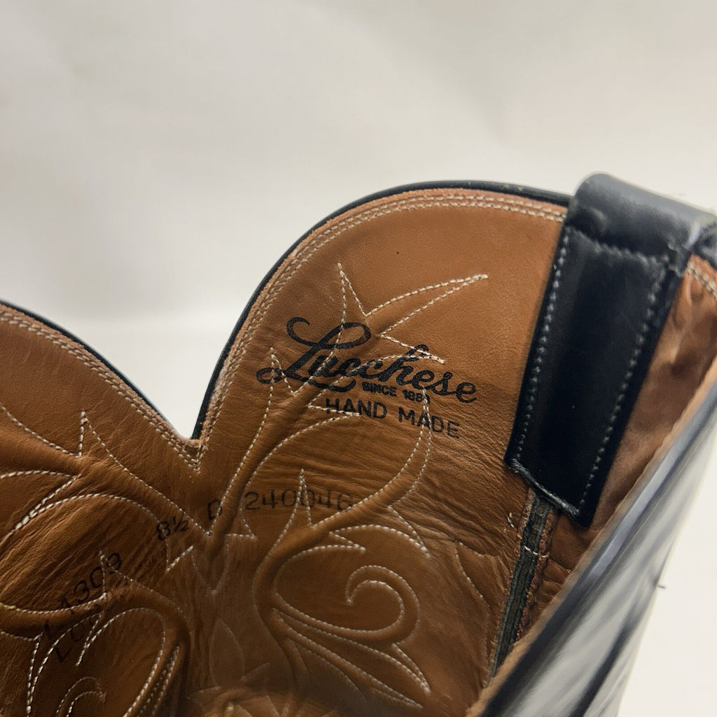 Lucchese Handmade Classics Goatskin Vines Cowboy Boots “Black” L1309 Men’s 8.5D
