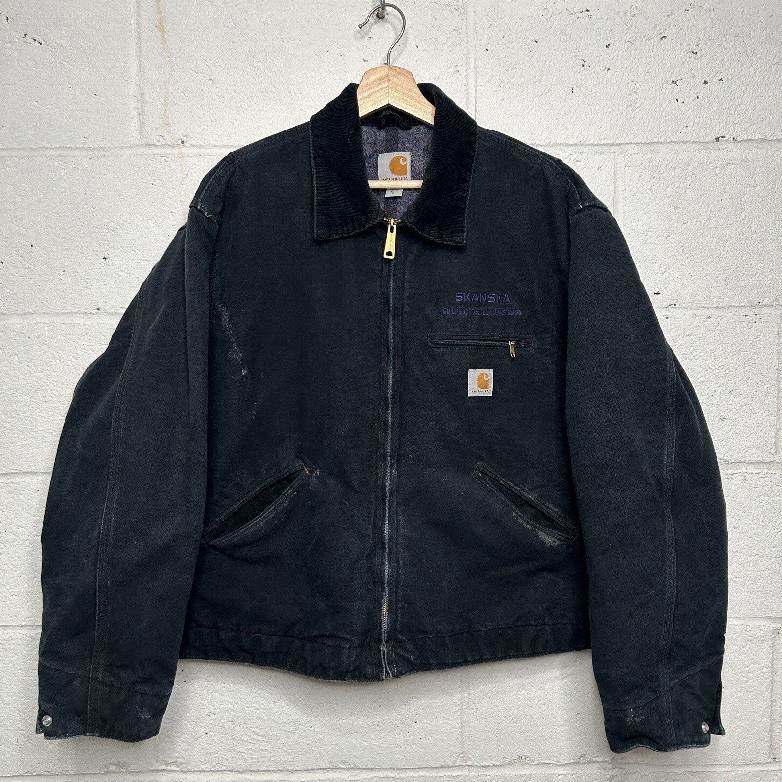 Y2K Carhartt Blanket-Lined Detroit Jacket “Black” J001 BLK Men’s X-Large
