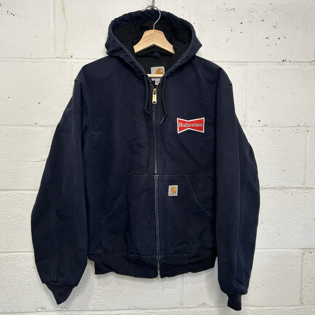 Carhartt Thermal Hooded Active Jacket “Dark Navy” Budweiser J131 DNY Men’s Small