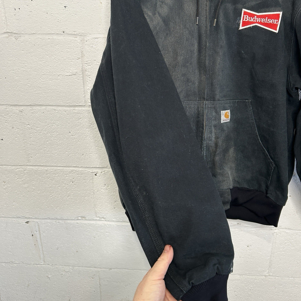 Carhartt Thermal Hooded Active Jacket “Black” Budweiser J131 BLK Men’s XL
