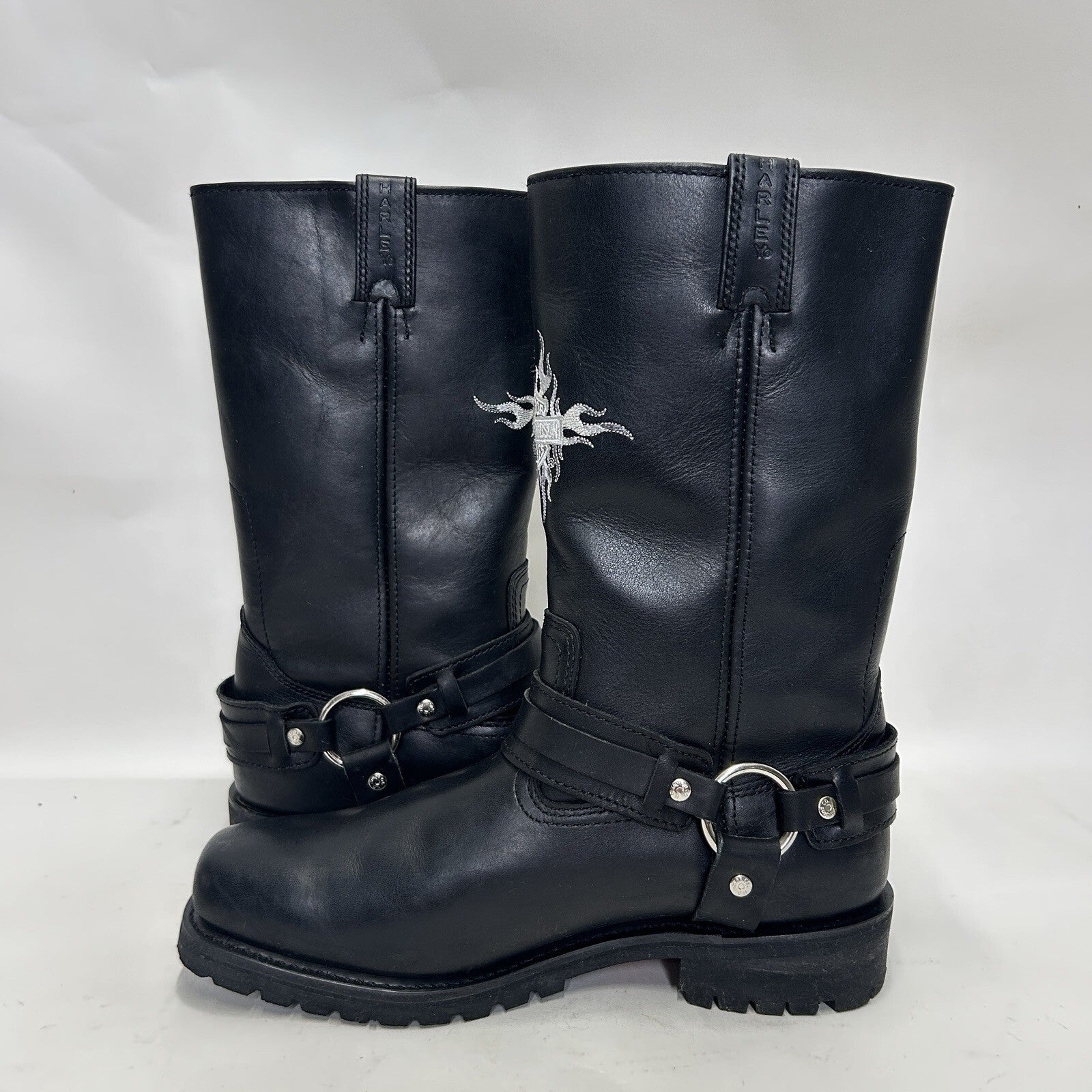 Vintage Harley-Davidson Motorcycle Flame Logo Boots “Black” 91055 Men’s 11