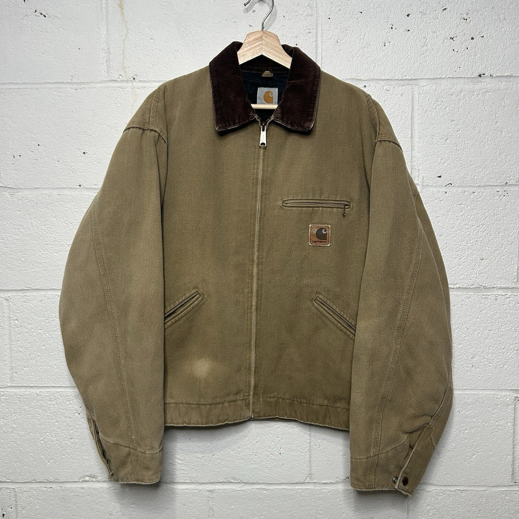 Vintage Carhartt Quilt-Lined Boulder Canvas Detroit Jacket “Tan” JQ0472 Men’s XL