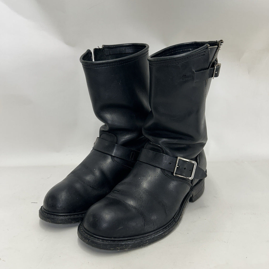 Vintage Engineer Boots Black Leather Made in USA Style 7800 Men’s 8