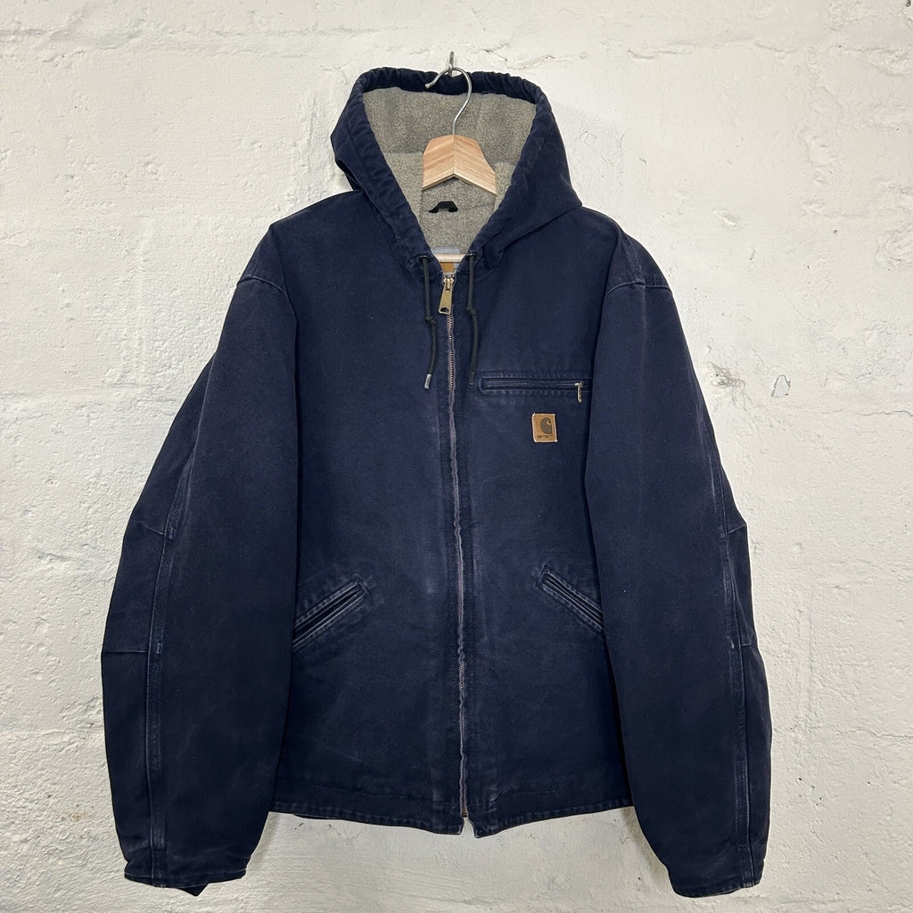 Vintage Carhartt Hooded Detroit Jacket “Midnight Blue” J141 MDT Men’s Large