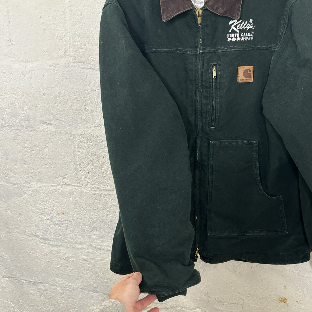 Vintage Carhartt Sandstone Sherpa-Lined Ridge Coat “Spruce” C61 SPC Men’s Large