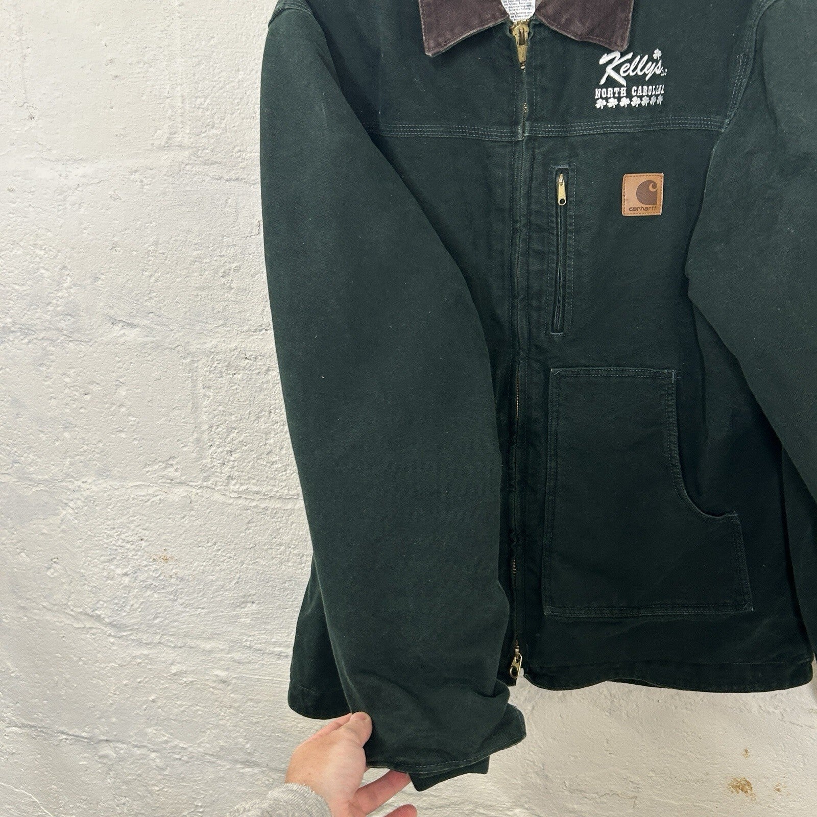 Vintage Carhartt Sandstone Sherpa-Lined Ridge Coat “Spruce” C61 SPC Men’s Large