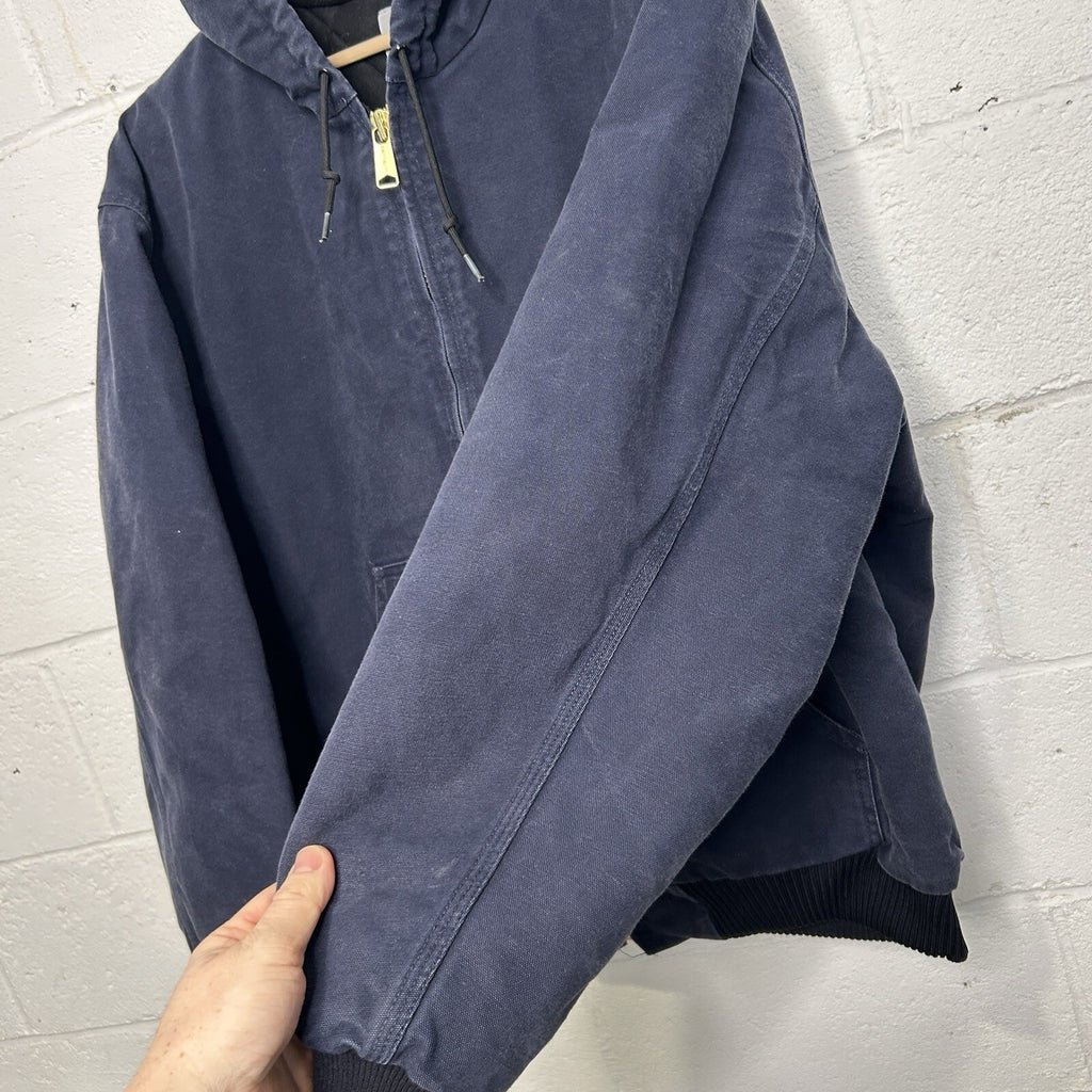 Carhartt Quilted Hooded Active Jacket “Dark Navy” J140 DNY Men’s X-Large