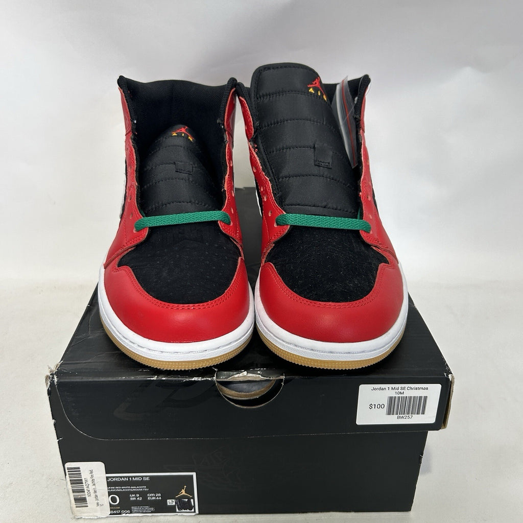 Nike Air Jordan 1 Mid SE “Christmas/Black Fire Red White” DQ8417-006 Men’s 10.5