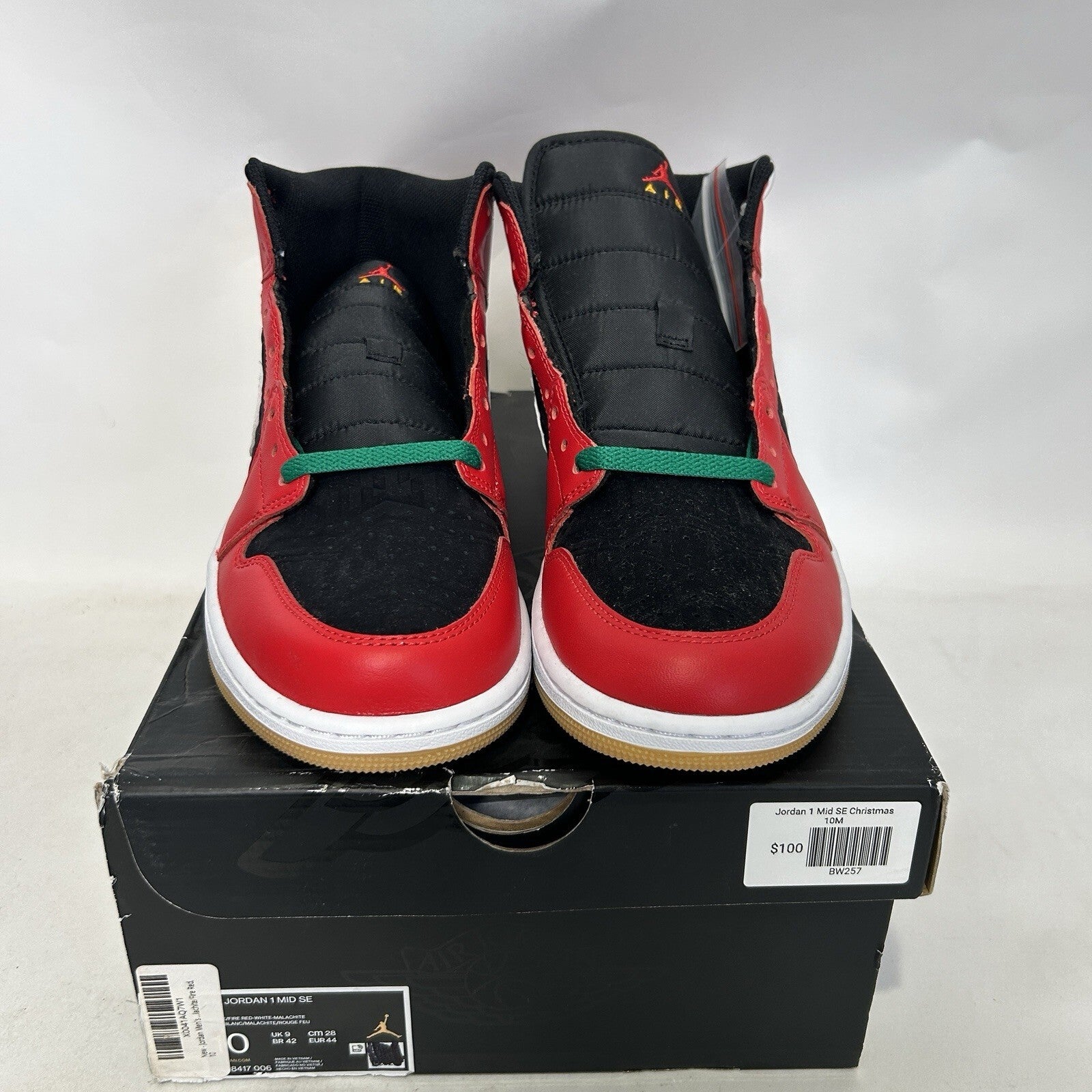 Nike Air Jordan 1 Mid SE “Christmas/Black Fire Red White” DQ8417-006 Men’s 10.5