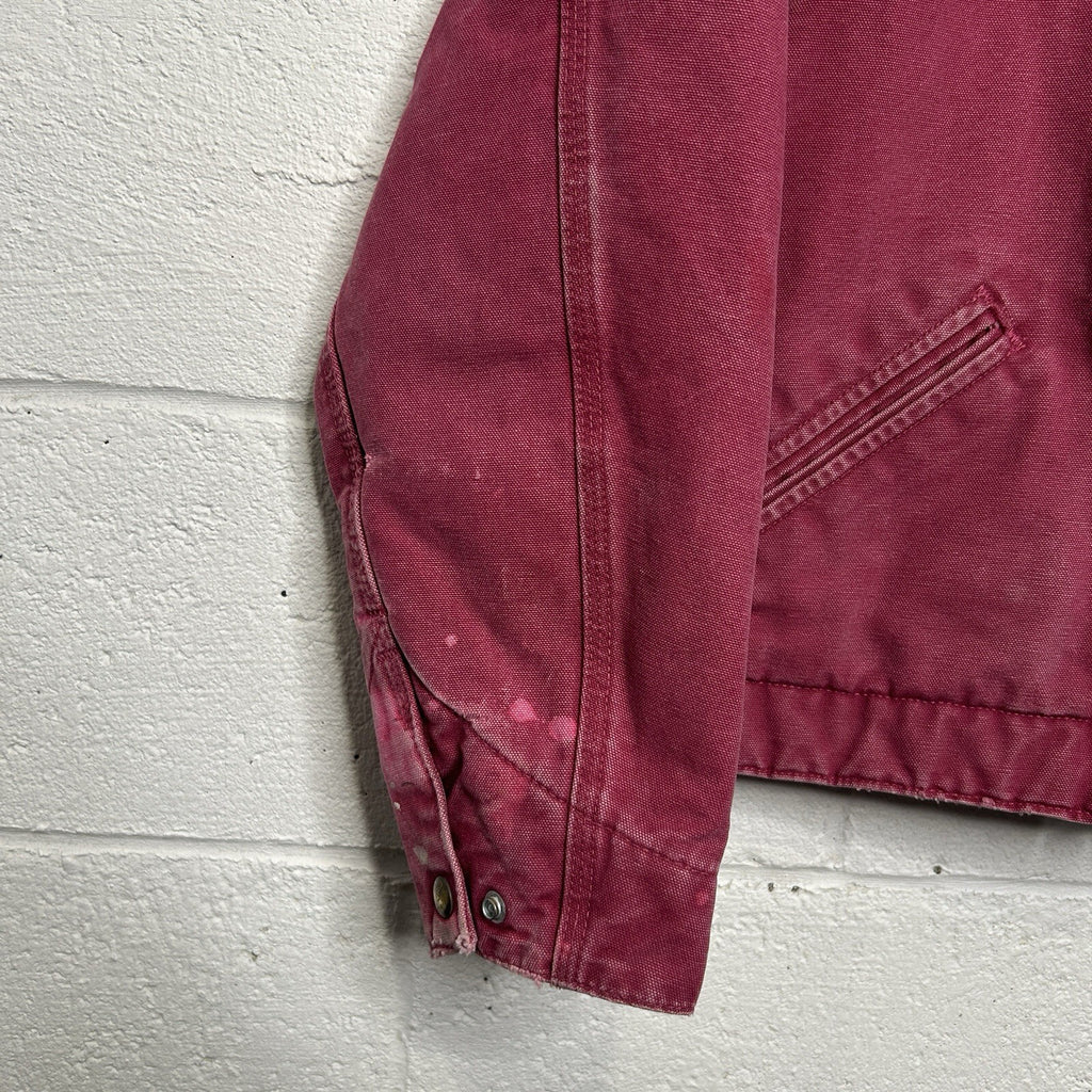 Vintage Carhartt Sherpa-Lined Detroit Jacket “Raspberry” WJ097 RBY Women’s Small