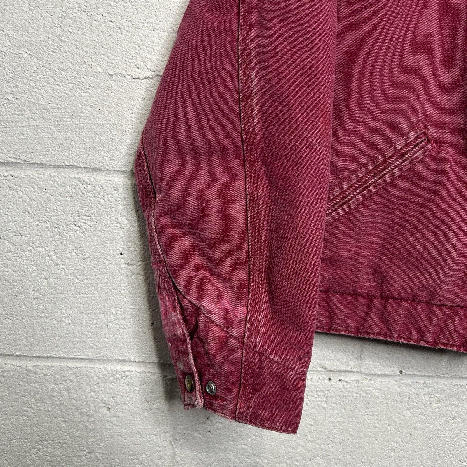 Vintage Carhartt Sherpa-Lined Detroit Jacket “Raspberry” WJ097 RBY Women’s Small