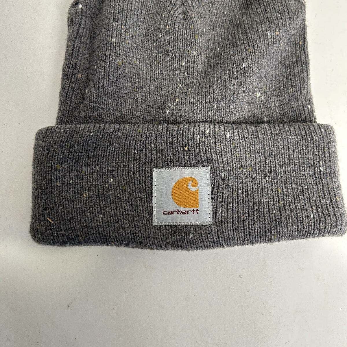 Carhartt Anglistic Speckled Fold Over Beanie “Heather Grey” One Size New
