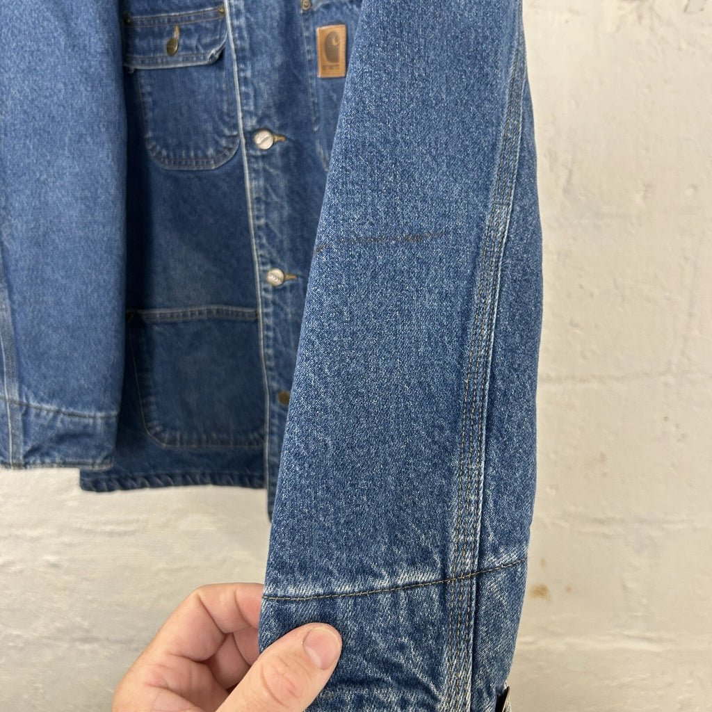 Vintage Carhartt Blanket-Lined Denim Chore Coat “Darkstone” C59 DST Men’s Small