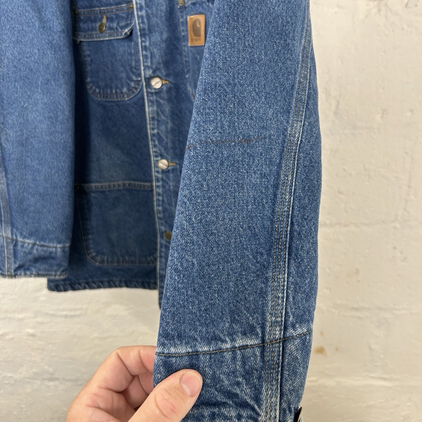 Vintage Carhartt Blanket-Lined Denim Chore Coat “Darkstone” C59 DST Men’s Small