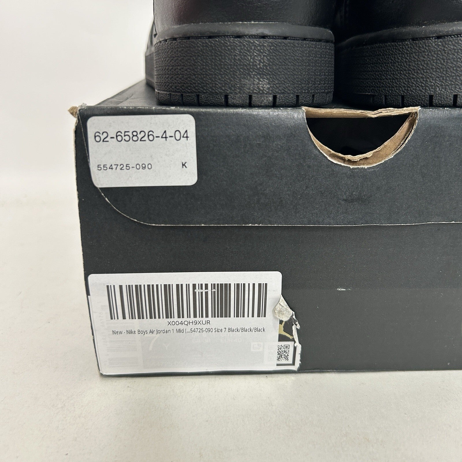 Nike Air Jordan 1 Mid GS “Deep Black Nubuck Swoosh” 554725-090 7Y/Women’s 8.5