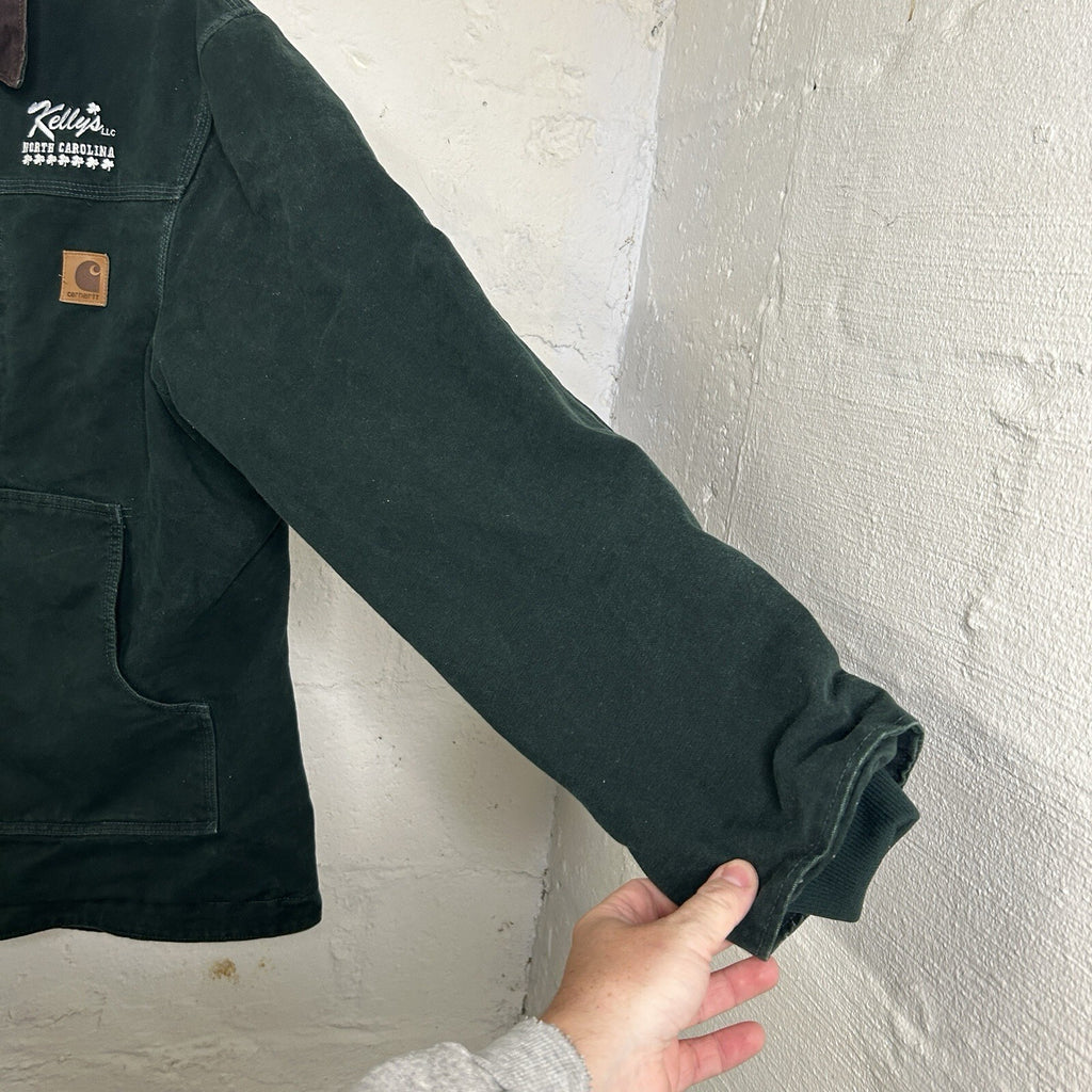 Vintage Carhartt Sandstone Sherpa-Lined Ridge Coat “Spruce” C61 SPC Men’s Large