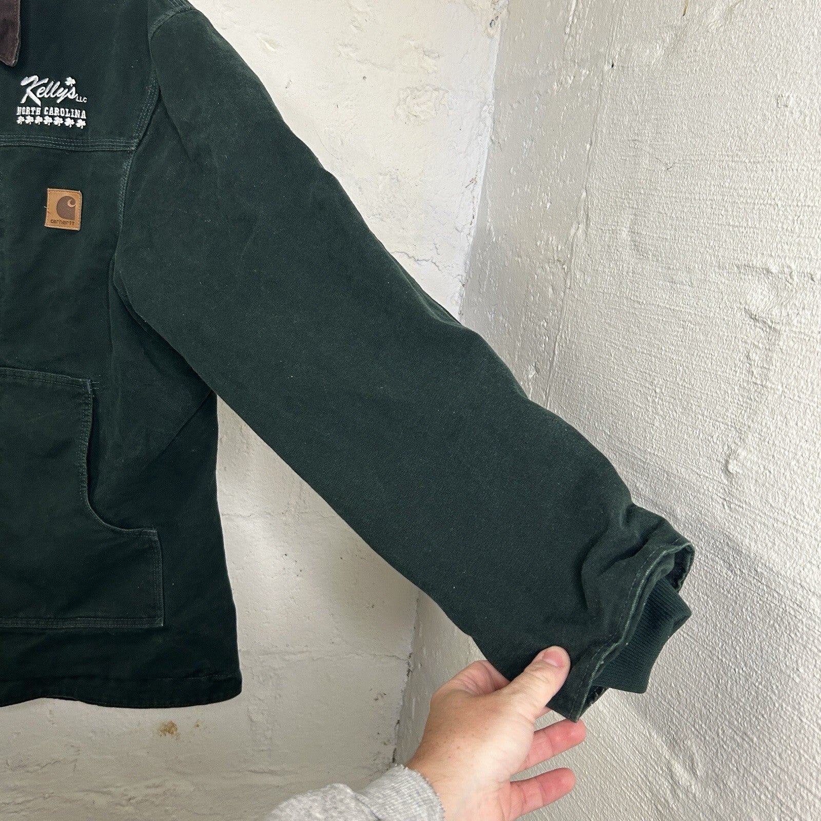 Vintage Carhartt Sandstone Sherpa-Lined Ridge Coat “Spruce” C61 SPC Men’s Large