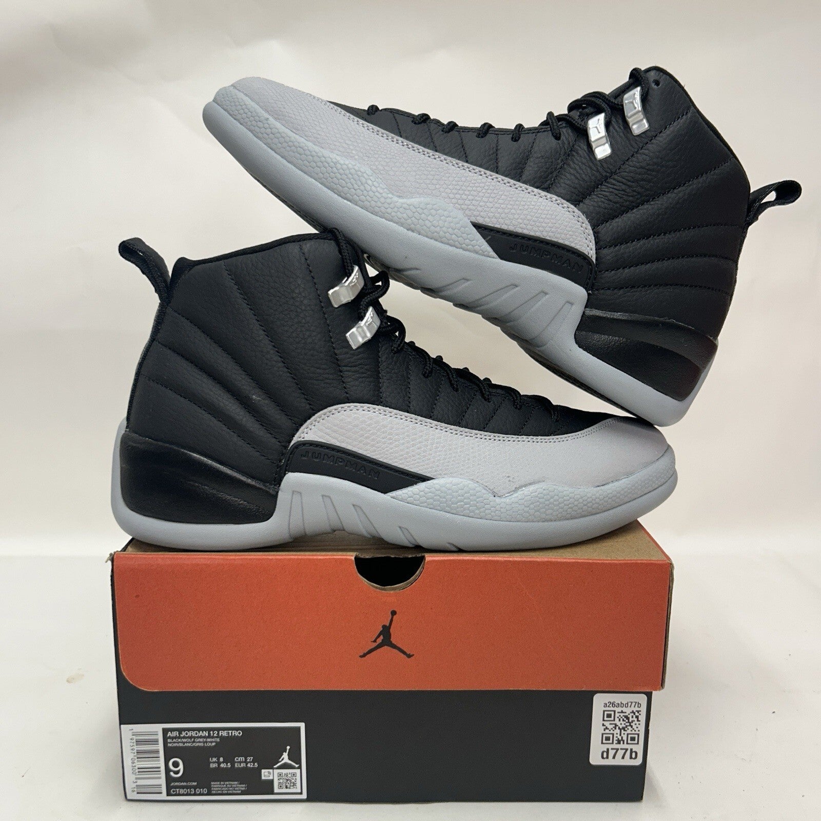 Nike Air Jordan 12 Retro “Barons/Black Wolf Grey White” CT8013-010 Men’s 9 New