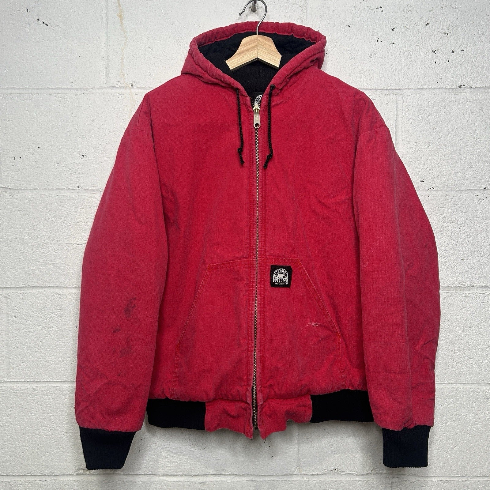 Vintage Polar King Quilted Canvas Hooded Jacket “Red Black” Men’s Large Carhartt