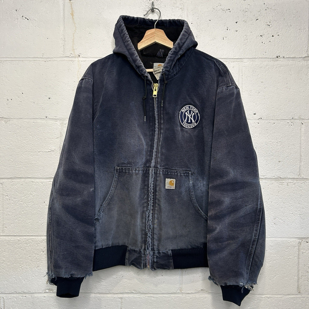 Vintage Carhartt Hooded Active Jacket “Dark Navy” Yankees J140 DNY Men’s X-Large