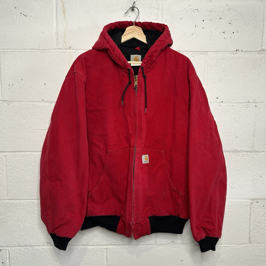 Vintage Carhartt Quilted Hooded Active Jacket “Red” J04 RED Men’s Large